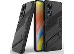 Custodia Per Oppo A58 4G Custodia Protettiva Ibrida In Pc Tpu Antiurto Con Funzione Stand Nero