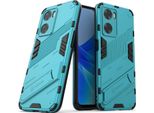 Custodia Per Oppo A57 4G Custodia Protettiva Ibrida In Pc Tpu Antiurto Con Funzione Stand Blu