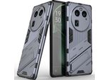 Custodia Per Oppo Find X6 Custodia Protettiva Ibrida In Pc Tpu Antiurto Con Funzione Stand Grigio