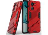 Custodia Armor Per Xiaomi 13T/13T Pro/Redmi K60 Ultra, Custodia Protettiva Ibrida In Pc Tpu Bumper Antiurto Con Funzione Stand Rosso