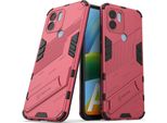 Custodia Armor Per Xiaomi Poco C50/Redmi A1+/Redmi A2+, Custodia Protettiva Antiurto Ibrida In Pc Tpu Bumper Con Funzione Stand Rosa