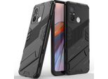 Custodia Per Xiaomi Poco C55 /Redmi 12C Custodia Protettiva Ibrida In Pc Tpu Antiurto Con Funzione Stand Nero