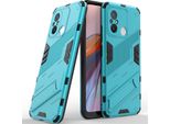 Custodia Per Xiaomi Poco C55 /Redmi 12C Custodia Protettiva Ibrida In Pc Tpu Antiurto Con Funzione Stand Blu
