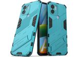 Custodia Armor Per Xiaomi Poco C50/Redmi A1+/Redmi A2+, Custodia Protettiva Antiurto Ibrida In Pc Tpu Bumper Con Funzione Stand Blu