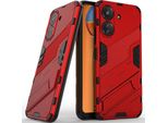 Custodia Per Xiaomi Redmi 13C /Poco C65 Custodia Protettiva Ibrida In Pc Tpu Antiurto Con Funzione Stand Rosso