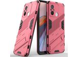 Custodia Per Xiaomi Poco C55 /Redmi 12C Custodia Protettiva Ibrida In Pc Tpu Antiurto Con Funzione Stand Rosa