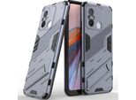 Custodia Per Xiaomi Poco C55 /Redmi 12C Custodia Protettiva Ibrida In Pc Tpu Antiurto Con Funzione Stand Grigio