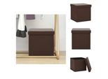 Vidaxl Sgabello Con Vano Portaoggetti In Pvc Marrone - Sedie E Sgabelli Pieghevoli