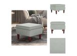 Vidaxl Sgabello Con Gambe In Legno In Velluto Grigio Chiaro - Sedie E Sgabelli Pieghevoli