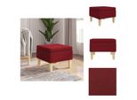 Vidaxl Sgabello Con Gambe In Legno Tessuto Rosso Vino - Sedie E Sgabelli Pieghevoli
