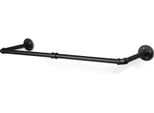 Tolletour Appendiabiti (1 Pz), Appendiabiti Da Parete, Capacità Di Carico 65 Kg, Appendiabiti A Binario Dal Design Industriale, Nero