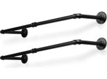 Tolletour Appendiabiti (2 Pezzi), Appendiabiti Da Parete, Capacità Di Carico 65 Kg, Appendiabiti A Binario Per Guardaroba Dal Design Industriale, Nero