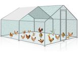 Tolletour 3X2X2M Pollaio Recinto Per Animali Recinto Per Animali Ruspanti Con Tetto Ombreggiante In Pe, Struttura In Acciaio Zincato, Recinzione Esterna Utilizzato Per Polli, Pollai, Piccoli Animali
