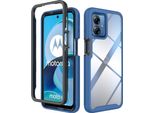 Moto G14 Case, Hybrid Trasparente Posteriore Tpu Bumper Antiurto Custodia Protettiva Per Motorola Moto G14 Blu Navy