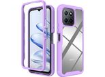 Honor X8 5G Case, Hybrid Transparent Back Cover, Rugged Tpu Bumper, Custodia Antiurto Per Honor X8 5G/Honor X6/Honor 70 Lite Purple