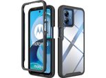 Moto G14 Case, Hybrid Transparent Back Cover, Rugged Tpu Bumper, Custodia Antiurto Per Motorola Moto G14 Nero