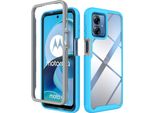 Custodia Moto G14, Copertura Posteriore Trasparente Ibrida, Robusto Paraurti In Tpu, Custodia Antiurto Per Motorola Moto G14 Blu