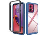 Moto G84 Case, Hybrid Transparent Back Cover, Rugged Tpu Bumper, Custodia Antiurto Per Motorola Moto G84 Navy Blue