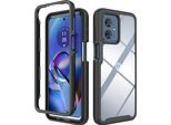 Moto G54 Case, Hybrid Transparent Back Cover, Rugged Tpu Bumper, Custodia Antiurto Per Motorola Moto G54 Nero