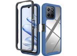 Honor X8 5G Case, Hybrid Transparent Back Cover, Rugged Tpu Bumper, Custodia Antiurto Per Honor X8 5G/Honor X6/Honor 70 Lite Blu Navy