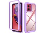 Moto G84 Case, Hybrid Transparent Back Cover, Rugged Tpu Bumper, Custodia Antiurto Per Motorola Moto G84 Viola
