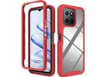 Honor X8 5G Case, Hybrid Transparent Back Tpu Bumper Custodia Protettiva Antiurto Per Honor X8 5G/Honor X6/Honor 70 Lite Red
