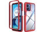 Moto G14 Case, Hybrid Trasparente Posteriore Tpu Bumper Antiurto Custodia Protettiva Per Motorola Moto G14 Red