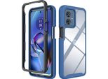 Moto G54 Case, Hybrid Trasparente Posteriore Tpu Bumper Antiurto Custodia Protettiva Per Motorola Moto G54 Navy Blue