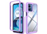 Custodia Moto G14, Copertura Posteriore Trasparente Ibrida, Robusto Paraurti In Tpu, Custodia Antiurto Per Motorola Moto G14 Viola