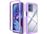 Custodia Moto G54, Copertura Posteriore Trasparente Ibrida, Robusto Paraurti In Tpu, Custodia Antiurto Per Motorola Moto G54 Viola