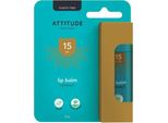 Attitude Lip Balm Spf 15 Senza Plastica E Senza Acqua Vegan Sun Care Cocco 8,5G