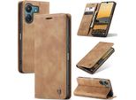 Xiaomi Redmi 13C /Poco C65 Custodia, Retro Custodia In Finto Cuoio Con Funzione Di Stand Cover Protettiva Per Xiaomi Redmi 13C /Poco C65 Brown