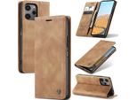 Xiaomi Redmi 12 5G/4G /Poco M6 Pro 5G Custodia, Retro Custodia In Finto Cuoio Con Funzione Stand Per Xiaomi Redmi 12 5G/4G /Poco M6 Pro 5G Marrone