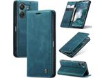 Xiaomi Redmi 13C /Poco C65 Custodia, Retro Custodia In Finto Cuoio Con Stand Copertura Protettiva Per Xiaomi Redmi 13C /Poco C65 Blu
