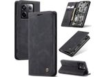 Xiaomi Redmi Note 13 Pro 5G Case, Retro Custodia In Finto Cuoio Con Stand Copertura Protettiva Per Xiaomi Redmi Note 13 Pro 5G Nero
