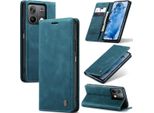 Xiaomi Redmi Note 13 5G Custodia, Retro Custodia In Finto Cuoio Con Funzione Stand Per Xiaomi Redmi Note 13 5G Blu