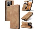 Xiaomi Redmi Note 13 5G Case, Retro Custodia In Finto Cuoio Con Funzione Stand Cover Protettiva Per Xiaomi Redmi Note 13 5G Brown