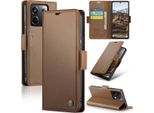 Xiaomi Redmi Note 13 Pro 5G Case, Rfid Blocking Card, Advanced Flip Custodia In Pelle Con Funzione Stand Per Xiaomi Redmi Note 13 Pro 5G Brown