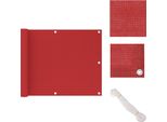 Vidaxl Schermo Privacy Per Balcone Rosso 75X600 Cm Hdpe - Ombrelloni E Tende Da Sole