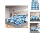 Vidaxl Set Di Biancheria Da Letto Blu E Grigio 220X240 Cm In Cotone - Copripiumino