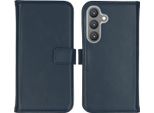 Custodia Per Samsung Galaxy S24 - Vera Pelle - Custodia Selencia Flip Flap - Blu