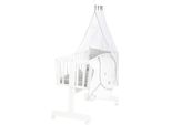 Culla Roba Miffy® 40 X 90 Cm In Legno - Culla E Culla - Set Letto Completo Con Funzione Di Blocco E Accessori In Tessuto - Bianco / Grigio