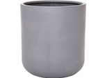 Vivanno Vaso Da Fiori In Fibra Di Vetro Chico Rotondo, Grigio Cemento Design Cemento - 45X50 Cm