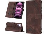 Custodia Per Xiaomi Redmi Note 12 Pro In Rilievo Custodia A Portafoglio In Pelle Flip Con Funzione Stand Brown