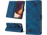 Custodia Per Samsung Galaxy Note 20 Ultra In Rilievo Custodia Portafoglio In Pelle Flip Con Funzione Stand Blu