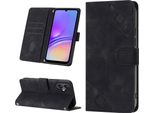 Custodia Per Samsung Galaxy A05 In Rilievo Custodia A Portafoglio In Pelle Flip Con Funzione Stand Nero