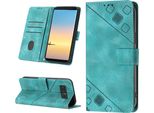 Custodia Per Samsung Galaxy Note 8 In Rilievo Custodia Portafoglio In Pelle Flip Con Funzione Stand Verde