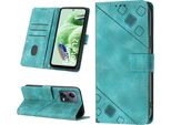 Custodia Per Xiaomi Poco X5 /Redmi Note 12 5G In Rilievo Custodia Portafoglio In Pelle Flip Con Funzione Stand Verde