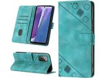 Custodia Per Samsung Galaxy Note 20 In Rilievo Custodia Portafoglio In Pelle Flip Con Funzione Stand Verde