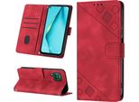 Custodia Per Huawei P40 Lite In Rilievo Custodia A Portafoglio In Pelle Flip Con Funzione Stand Rosso